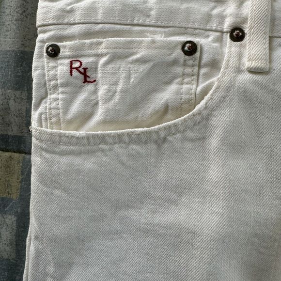 Polo Ralph Lauren Varick Slim Straight Casual Denim White Jeans Mens Size 40x32 - Picture 3 of 16